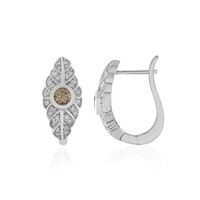 14K I2 Champagne Diamond Gold Earrings (de Melo)