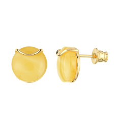 Milky Baltic Amber Silver Earrings