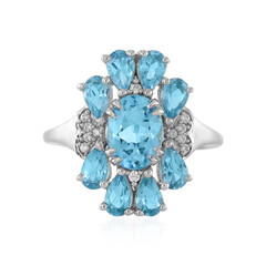 Swiss Blue Topaz Silver Ring