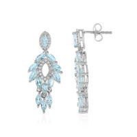 Sky Blue Topaz Silver Earrings