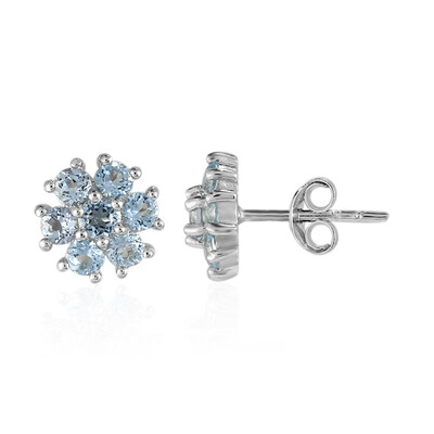Sky Blue Topaz Silver Earrings