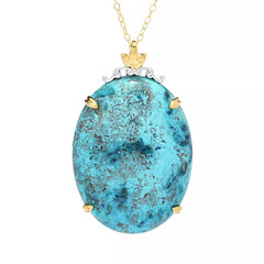 Chrysokolla Silver Necklace (Gems en Vogue)