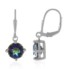 Mystic Blue Quartz Silver Earrings