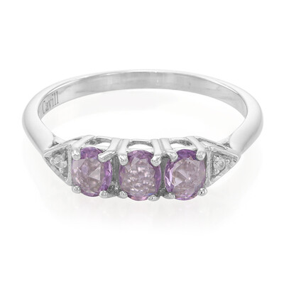 Unheated Ceylon Purple Sapphire Silver Ring