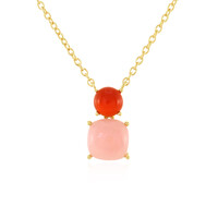 Pink Opal Silver Necklace