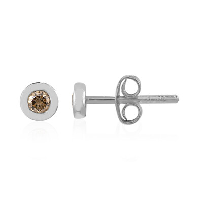 I2 Champagne Diamond Silver Earrings