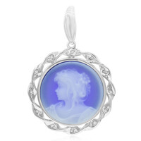 Blue Lace Agate Silver Pendant