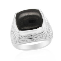 Black Agate Silver Ring
