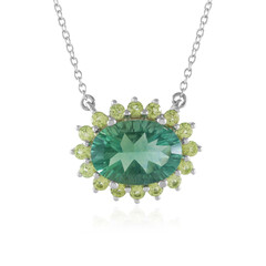 Green Fluorite Silver Necklace
