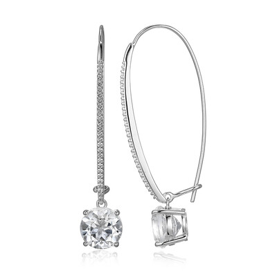 White Topaz Silver Earrings