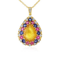 Madagascar Yellow Sapphire Silver Necklace