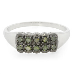 Fancy Diamond Silver Ring
