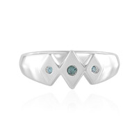 I2 Blue Diamond Silver Ring