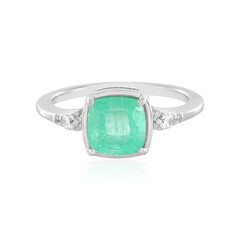 Russian Emerald Silver Ring
