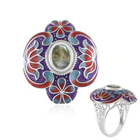 Green Maniry Labradorite Silver Ring (Adela Silber)