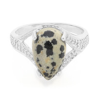 Dalmatian Jasper Silver Ring