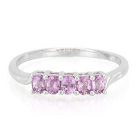 Unheated Ceylon Purple Sapphire Silver Ring