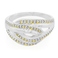 Fancy Diamond Silver Ring
