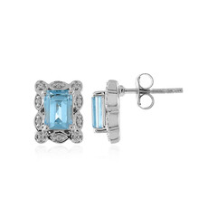Sky Blue Topaz Silver Earrings
