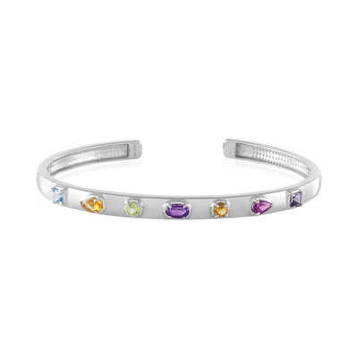 Amethyst Silver Bangle