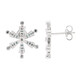 Fancy Diamond Silver Earrings
