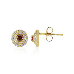 I3 Cognac Diamond Silver Earrings