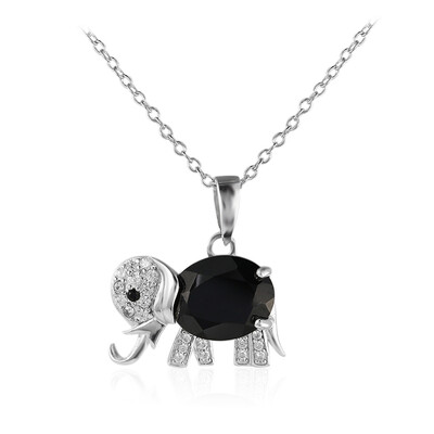 Black Spinel Silver Necklace