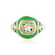 Green Amethyst Silver Ring