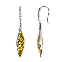 14K SI2 Orange Diamond Gold Earrings (CIRARI)