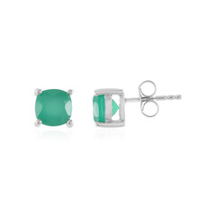 Green Onyx Silver Earrings