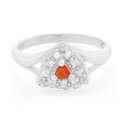 Queretaro Cherry Fire Opal Silver Ring