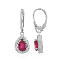 Madagascar Ruby Silver Earrings