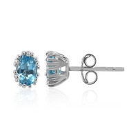 Swiss Blue Topaz Silver Earrings