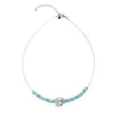 White Freshwater Pearl Silver Necklace