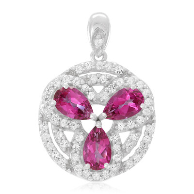 Flamingo Topaz Silver Pendant
