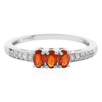 Sunset Ruby Silver Ring