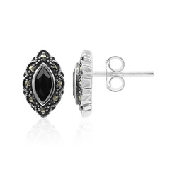 Black Spinel Silver Earrings
