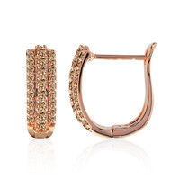 14K SI1 Argyle Rose De France Diamond Gold Earrings