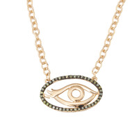 Green Diamond Silver Necklace