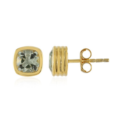 Green Amethyst Silver Earrings
