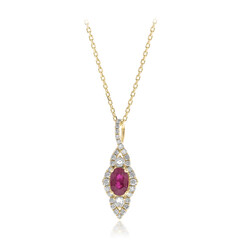 14K AAA Mozambique Ruby Gold Necklace (CIRARI)