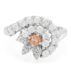 Padparadscha Sapphire Silver Ring