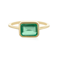 9K Russian Emerald Gold Ring