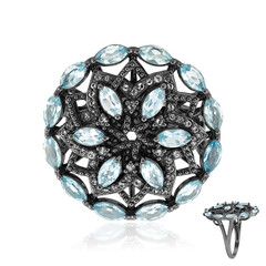 Sky Blue Topaz Silver Ring