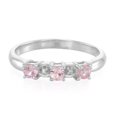 Pink Sapphire Silver Ring