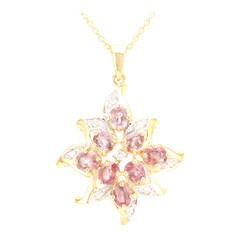 18K Unheated Padparadscha Sapphire Gold Necklace (AMAYANI)
