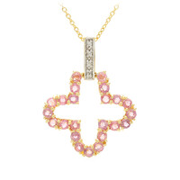 18K Unheated Padparadscha Sapphire Gold Necklace (AMAYANI)