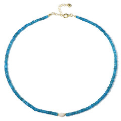 Neon Blue Apatite Silver Necklace (Riya)
