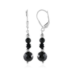 Black Spinel Silver Earrings