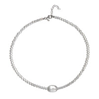 White Quartz Silver Necklace